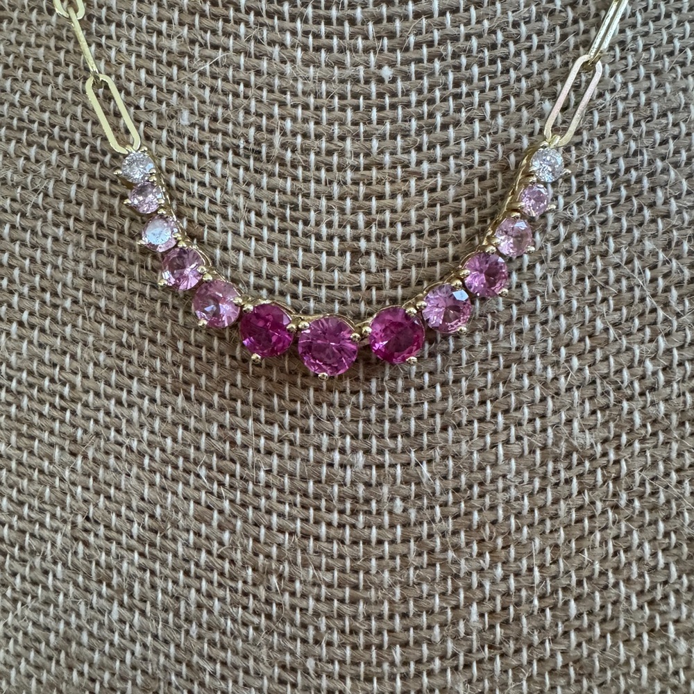 Melinda  Maria Not Your basic Samantha Pink Graduated Necklace - Picture 2 of 4